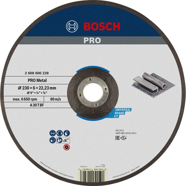 Bosch PRO Metal Schleifscheibe 230 x 6 x 22,23 mm - 2608600228