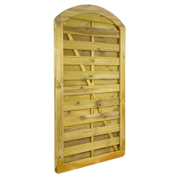 Gartentor aus Holz mit gewölbtem Rahmen