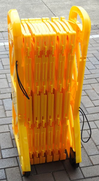 Absperrgitter faltbar FOLD - 4 Meter gelb +Reflektoren +Rollen / 1 Stück