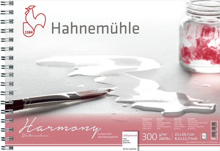 Hahnemühle Harmony Watercolour Malblock mit Pinsel und Wasser