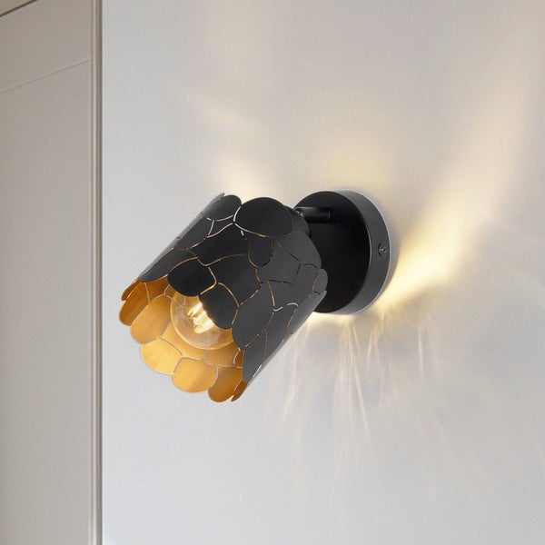 Schwenkbare Wandleuchte aus Metall mit Blätterdesign