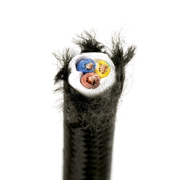 Textilkabel Schwarz, 3-adrig, (3x 0,75 mm²) - Stoffkabel mit Erdleiter, Meterware
