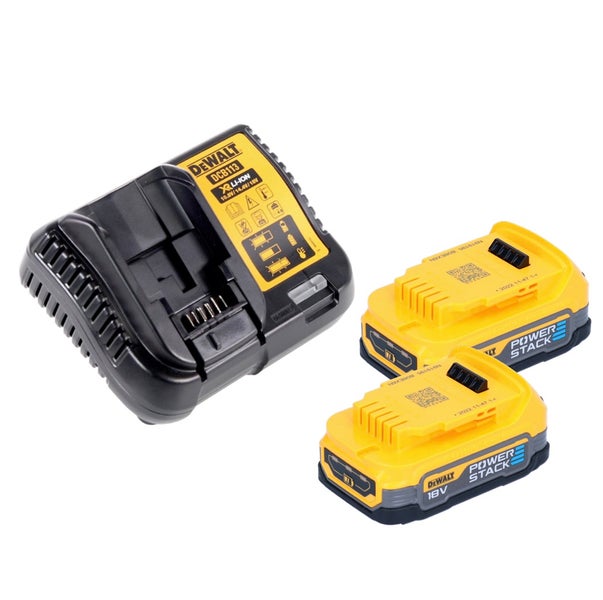 DeWalt Ladegerät DCB113 mit zwei DeWalt Powerstack 18 Volt Akkus