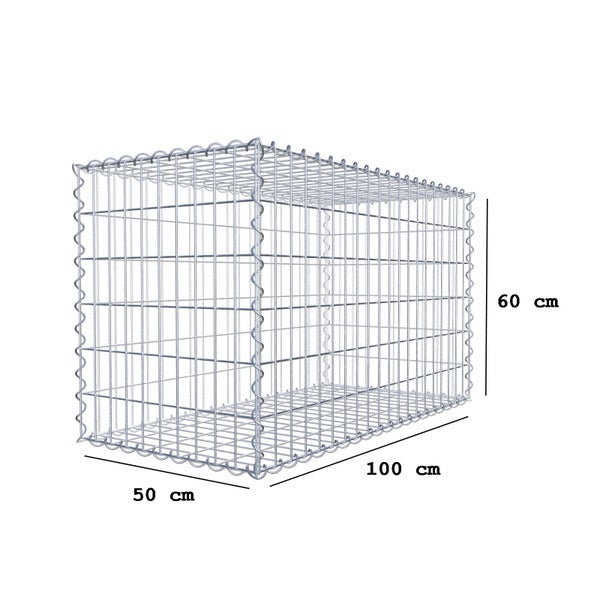 Gabione 100 cm x 60 cm x 50 cm (L x H x T), Maschenweite 5 cm x 10 cm, Spirale