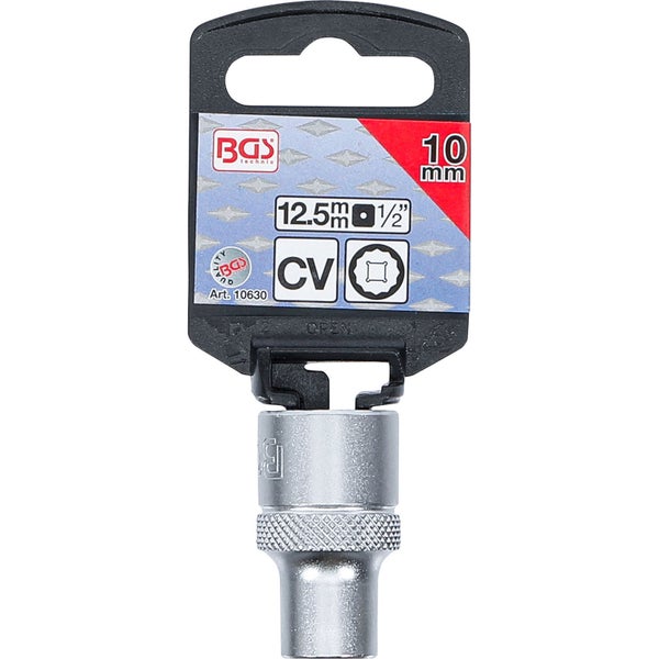 BGS Steckschlüssel-Einsatz Zwölfkant Antrieb Innenvierkant 12,5 mm (1/2) SW 10 mm - 10630