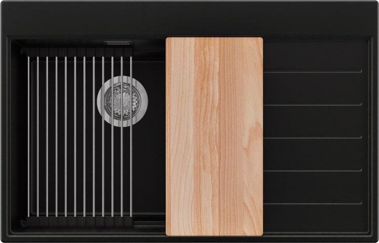 Spüle mit Abtropfgitter und Schneidebrett