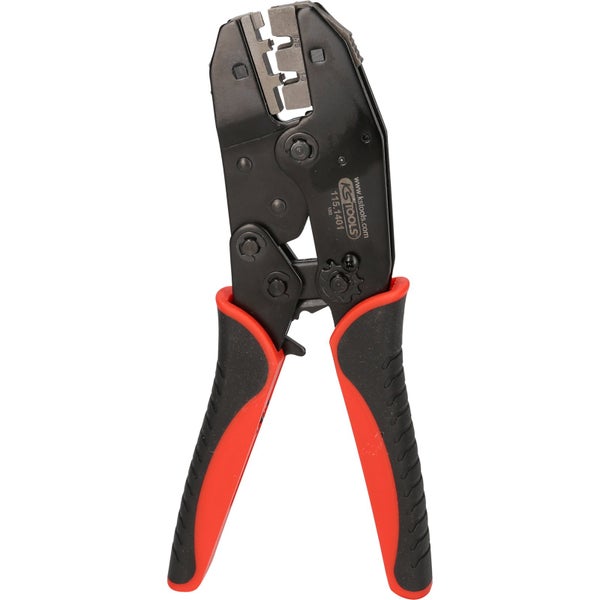 Abbildung einer Kabelschuh-Crimpzange mit den Abmessungen L1, L2 und L3 und KS Tools Logo.