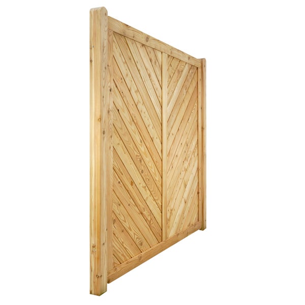 Holzzaun-Element mit Fischgrätenmuster