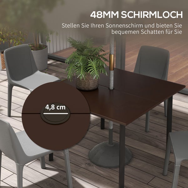 Outsunny Beistelltisch, 100L x 100B x 72H cm, Stahl, braun