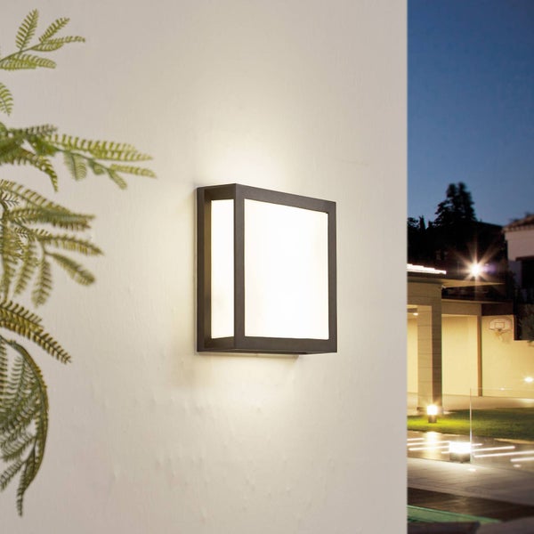 Lindby Wandleuchte außen Sivana (spritzwassergeschützt (Modern) in Schwarz aus Aluminium (2 flammig, E27) - Außenwandleuchten Wandlampe Led Außenlampe Outdoor für Außenwand/Hauswand