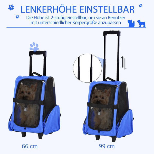 PawHut Tragetasche, 42cm x25cm x55cm, 100% Polyester, Blau+Schwarz