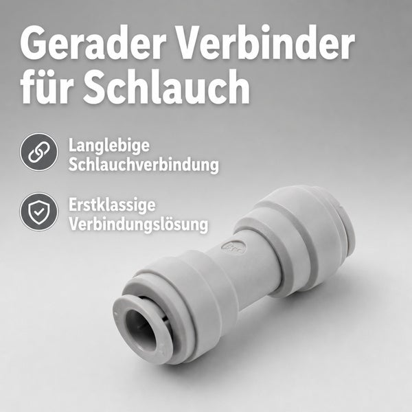 Gerader Schlauchverbinder als langlebige und hochwertige Verbindungsloesung fuer Bewaesserungssysteme