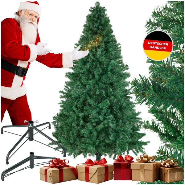 Weihnachtsbaum  210 cm - tectake® künstlich in Grün, mit dichten Nadeln pulverbeschichteter Metallständer mit Kunststoffkappen