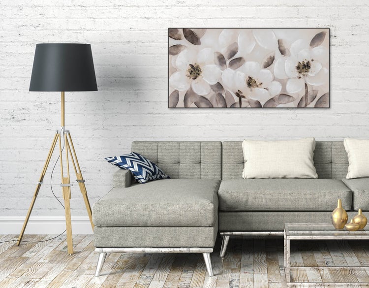 Handgemaltes Gemälde Acrylfarbe 120x60cm Beige