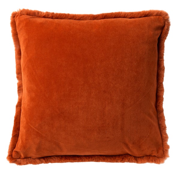 Zaya Dekokissen - Bont look 60x60 cm, Orange
