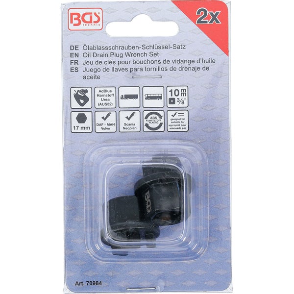 Ölablassschraubenschlüssel Satz von BGS technic, zwei Stück