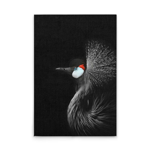 Wandbild mit einem Graukronenkranich im Hochformat