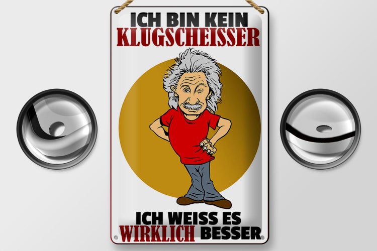 Blechschild Spruch 20x30cm ich bin kein Klugscheisser