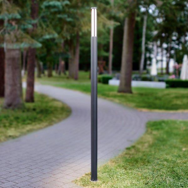 Lucande LED Mastleuchte 2,20 m, Wegeleuchte modern Aussenleuchte Stehlampe moderne Gartenlaterne IP54 Gartenlampe Außenleuchte Wegelampe Hof