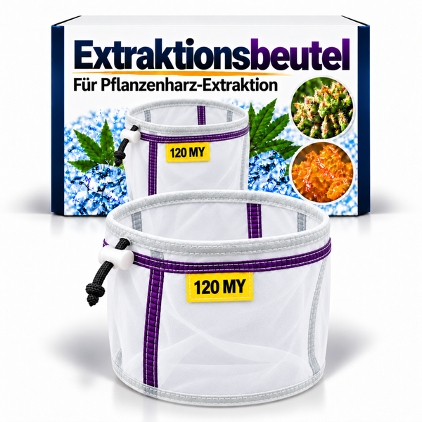 Extraktionsbeutel zur Pflanzenharzgewinnung mit 120 Mikron Filterfeinheit vor der Produktverpackung