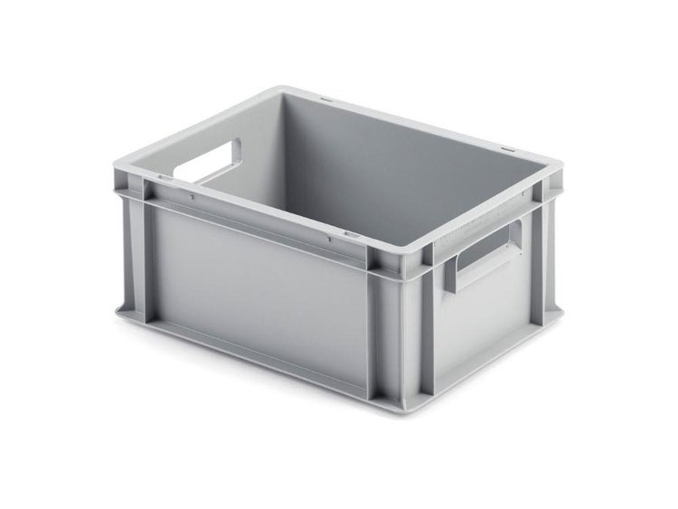 PROREGAL SuperSparSet 4x Eurobehälter mit Offenem Griff HxBxT 17,5 x 30 x 40 cm 16 Liter Grau Eurobox Transportbox