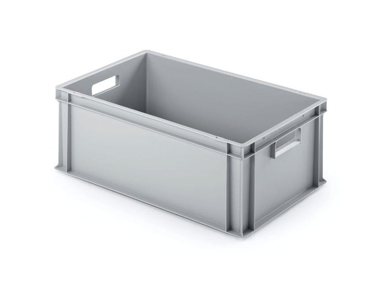 PROREGAL Eurobehälter mit Offenem Griff HxBxT 22 x 40 x 60 cm 38 Liter Grau Eurobox Transportbox