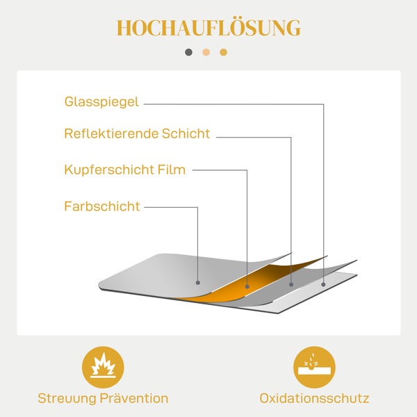HOMCOM Wandspiegel, 60 x 87 cm Badspiegel im Barockstil, dekorative Spiegel mit Metallrahmen für Wohnzimmer, Schlafzimmer, Gold