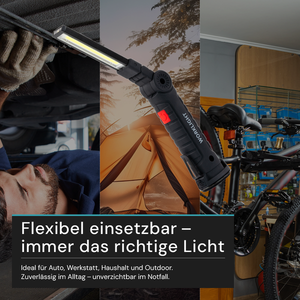 Arbeitsleuchte in verschiedenen Anwendungsszenarien für Auto, Werkstatt, Haushalt und Outdoor
