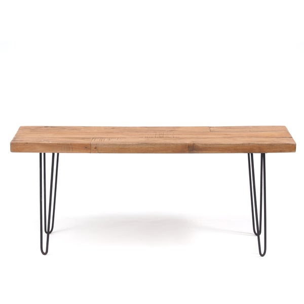 Sitzbank BOHLE Mahagoni Holz  mit Metallgestell  naturfarben