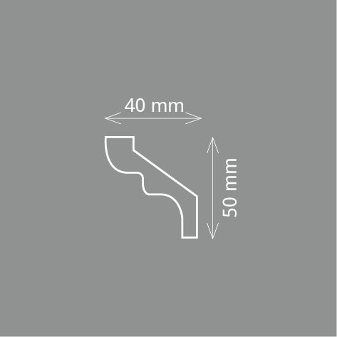 Zierleiste S 50 (40 x 50 mm), Länge 2m