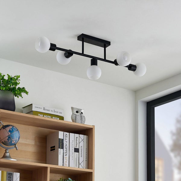 Lindby Deckenlampe Biscala (Modern) in Schwarz aus Metall (5 flammig, E14) - Deckenleuchte Lampe Wohnzimmerleuchte
