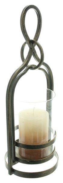 FRANK FLECHTWAREN | Laterne Antik, METALL, GLAS, 14,5 x 13 x 35,5 cm