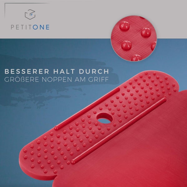 PETITONE Japanspachtel - 4tlg Premium Kunstoff Spachtel Set - Leicht zu reinigender Flächenspachtel - Spachtel Werkzeug - Extra große Griffnoppen - Spachtel Acrylmalerei - Besonders Präzise 45°-Kante