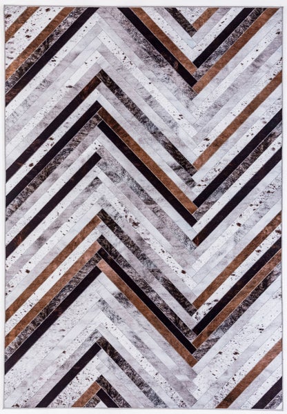 Bedruckter moderner Wohzimmerteppich Serena Grau 50x80 cm