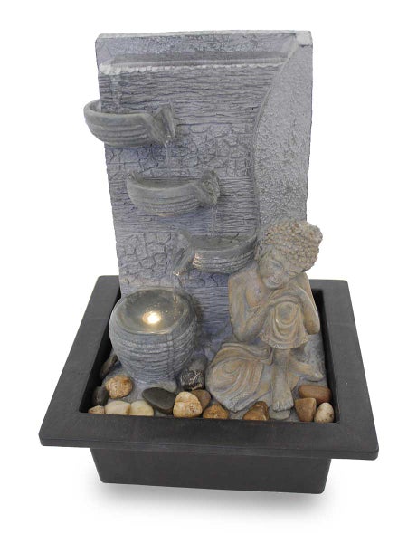 Zimmerbrunnen Dekobrunnen FoBuddha Dormant mit LED 10866