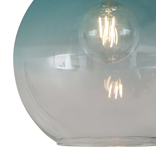 Glaskugelleuchte mit Glühbirne