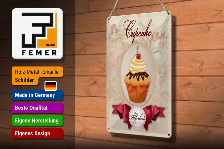 Blechschild Spruch 20x30cm Cupcake Allerbeste