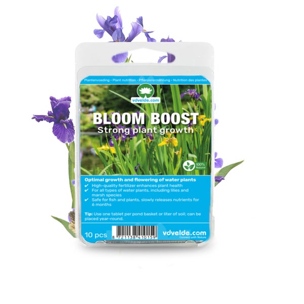 vdvelde Bloom Boost Düngertabletten für Wasserpflanzen, 10 Stück für kräftiges Wachstum und Blüte von Teichpflanzen, 100 Prozent natürlich.
