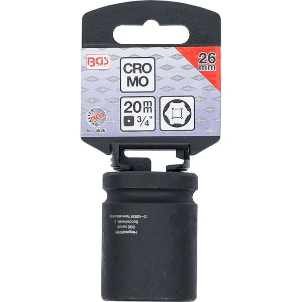 BGS technic Steckschlüsseleinsatz aus Chrom Molybdän mit 26 Millimeter Schlüsselweite