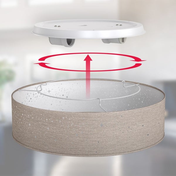 Deckenleuchte Sterndekor Stoff-Lampe Textil Kinderzimmer Schlafzimmer taupe E27