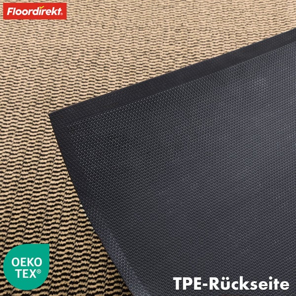 FLOORDIREKT Schmutzfangmatte - SKY Novo - PVC-frei - Extra Halt & Langlebigkeit - Ocker-Schwarz - 40 x 60 cm