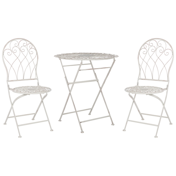 Bistro Set klappbar STIFFE Metall Weiß