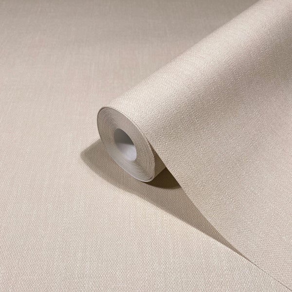 Tapete Beige Vliestapete Strukturiert Uni für Schlafzimmer Wohnzimmer oder Küche Made in Germany 10,05 x 0,53m