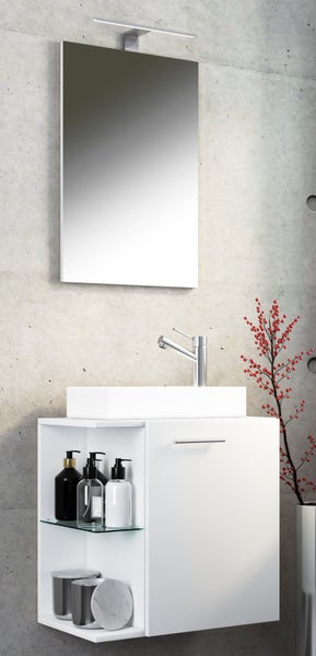3-tlg Gäste WC Waschplatz Waschtisch Hausa Spiegel