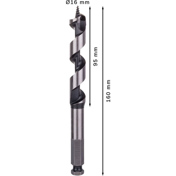 Bosch PRO Wood Holzschlangenbohrer 16 x 95 x 160 mm - 2608585703