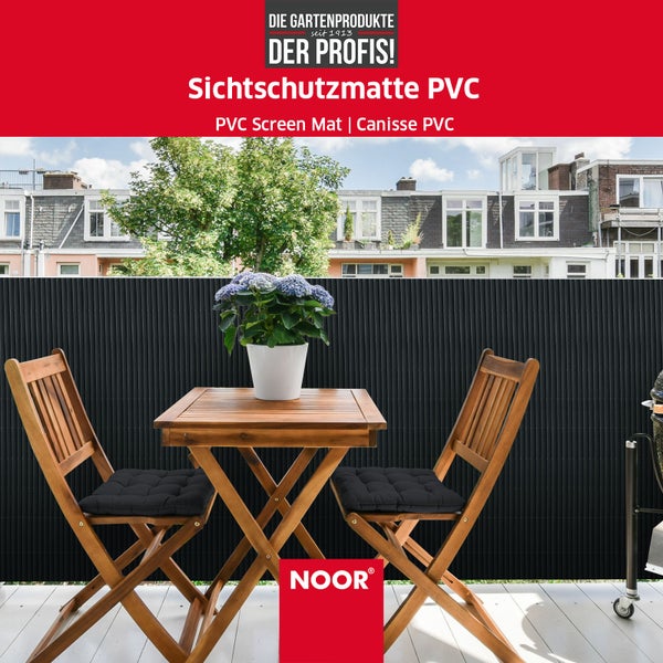 PVC Sichtschutz - 90x300 cm - Anthrazit - Hohlkammer Sichtschutzmatte - Wetterfest und langlebig - Blickdichter Sichtschutz und Dekorationselement