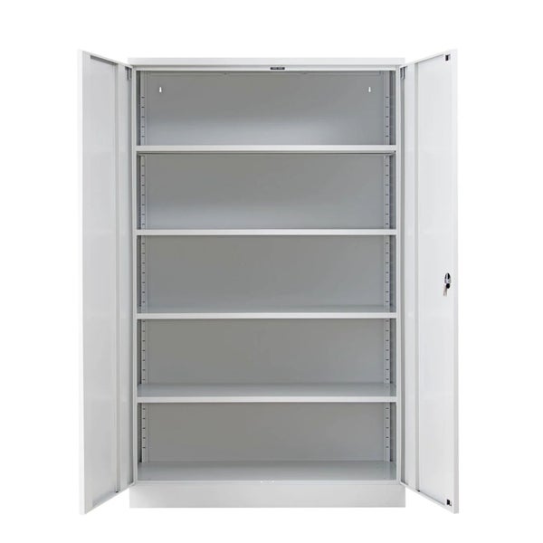 PROREGAL Stahlschrank Bee mit 7 verzinkte Fachböden HxBxT 195 x 120 x 50 cm Korpusfarbe Lichtgrau Frontfarbe Lichtgrau