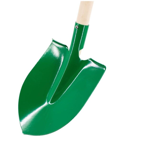 Kinderspaten (Metall) mit Holz-Stiel - Grün