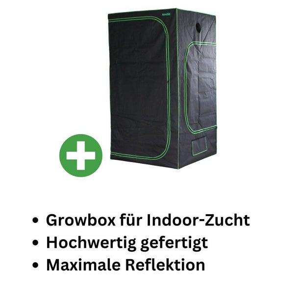 Dark Box 60x60x180 cm – Lichtdichtes Grow Zelt mit Metallrahmen, Belüftungsöffnungen & Zubehör für optimales Pflanzenwachstum