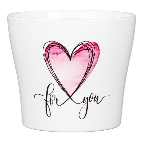 Scheurich Blumentopf aus Keramik,  Farbe: With Love, 15,2 cm Durchmesser, 12,8 cm hoch, 1,4 l Vol.